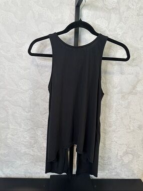 Yogalicious Black High-Low Racerback Tank Top